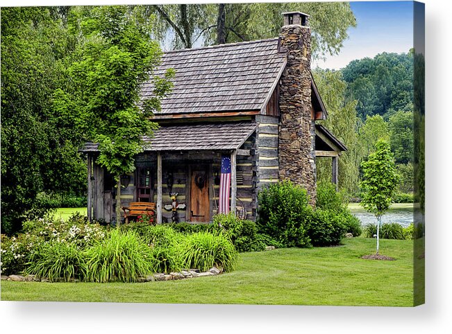 Log Cabin Acrylic Print featuring the photograph Log Cabin by Dave Mills