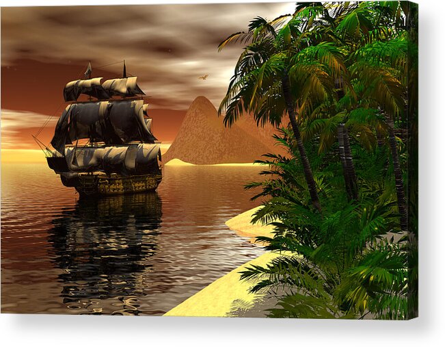 Bryce Acrylic Print featuring the digital art Looking for a harbor by Claude McCoy