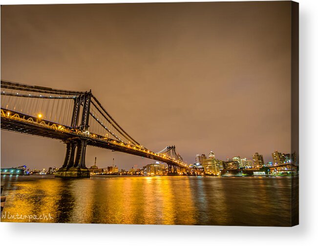 New York City Acrylic Print featuring the photograph Manhattan Bridge by Raf Winterpacht