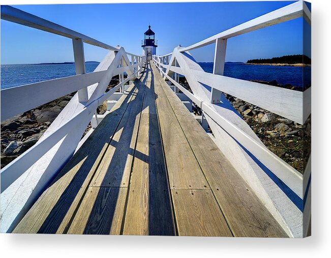 Lighthouse Acrylic Print featuring the photograph Marshal Point Lighthouse Walkway by Jack Daulton