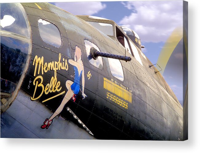 Warbird Acrylic Print featuring the photograph Memphis Belle Noce Art B - 17 by Mike McGlothlen