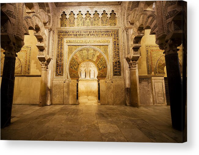 Mihrab Acrylic Print featuring the photograph Mezquita Mihrab in Cordoba by Artur Bogacki