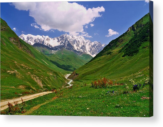 Svaneti Acrylic Print featuring the photograph Mountain valley by Ivan Slosar