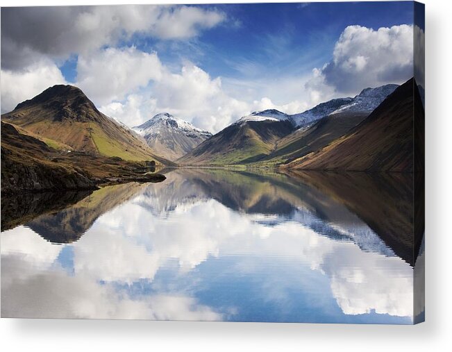 Cumbria Acrylic Print featuring the photograph Mountains And Lake, Lake District by John Short