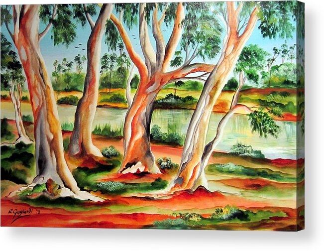 Australia Acrylic Print featuring the painting My Australia passion by Roberto Gagliardi
