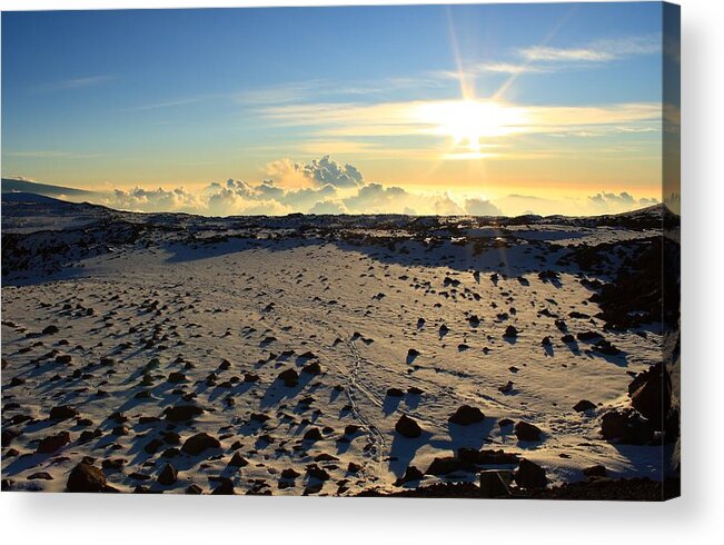 Sunset Acrylic Print featuring the photograph Nearing Mauna Kea summit by Scott Rackers