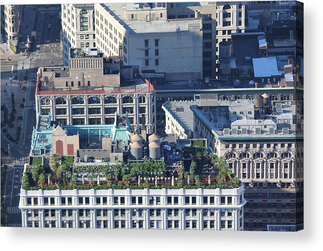 New York Acrylic Print featuring the photograph New York Roof Garden by David Grant
