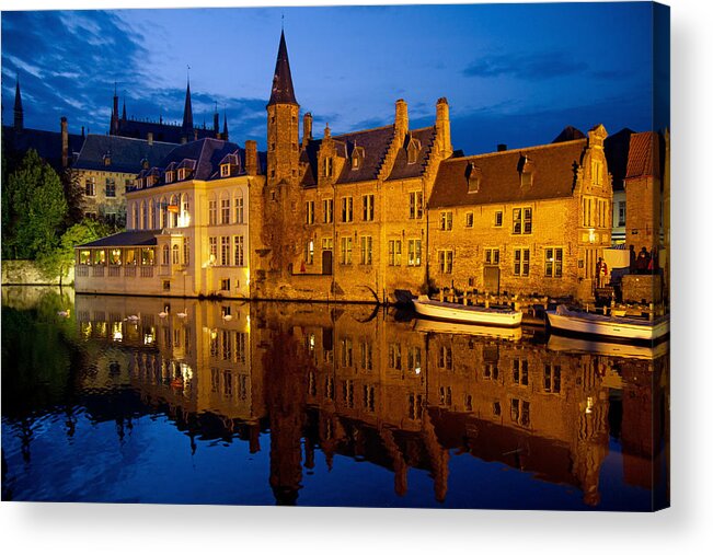 Europe Acrylic Print featuring the photograph Nighttime Brugge by David Freuthal