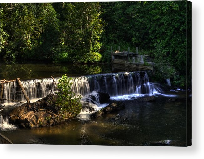 Helen Georgia Acrylic Print featuring the photograph Nora Mill Falls by Greg and Chrystal Mimbs