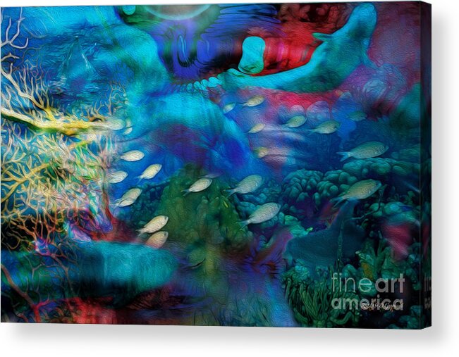 Ocean Acrylic Print featuring the digital art Ocean Dreams by Rhonda Strickland
