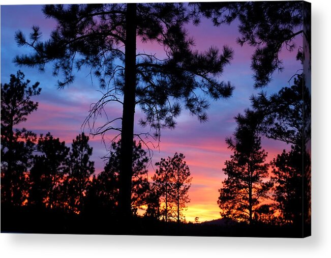Sunset Acrylic Print featuring the photograph October Sunset in the Hills by Greni Graph