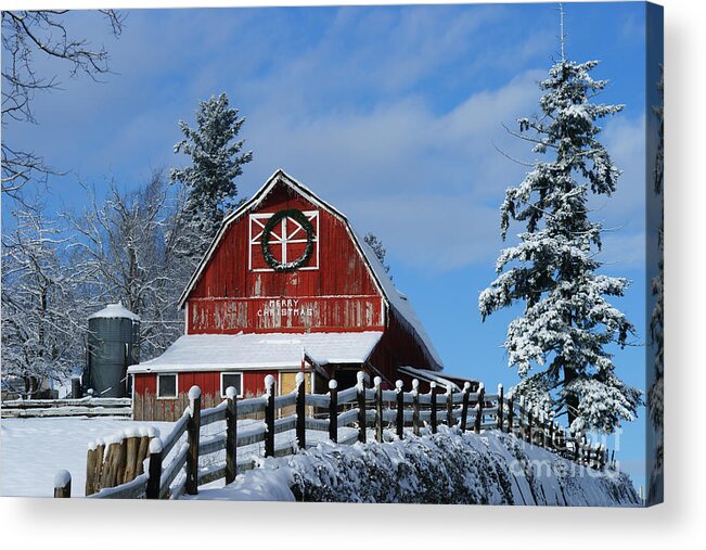 Barns Acrylic Print featuring the photograph Old Red Barn on McMillian by Randy Harris