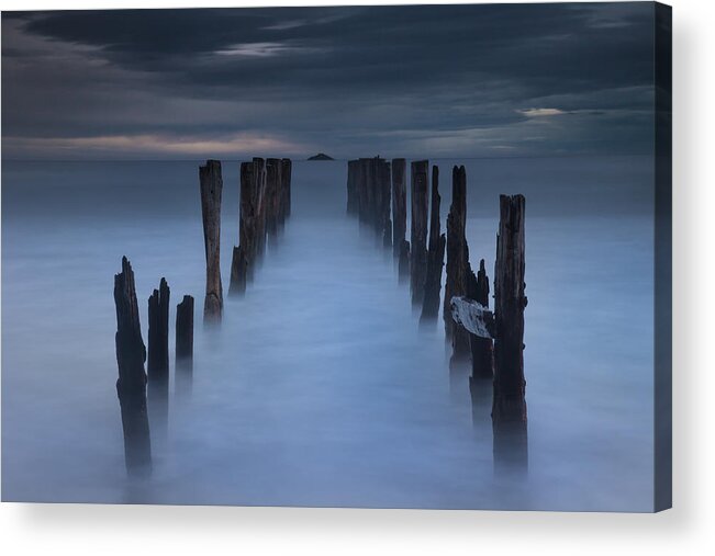 00498861 Acrylic Print featuring the photograph Old Wharf At Dawn Saint Clair Beach by Colin Monteath