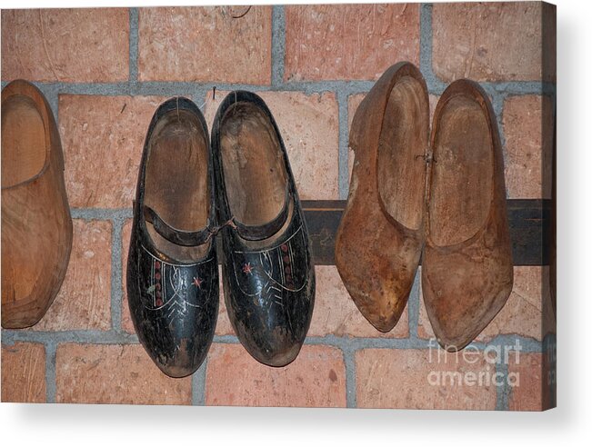 Amsterdam Acrylic Print featuring the digital art Old Wooden Shoes by Carol Ailles