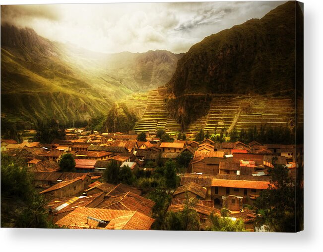 Valley Acrylic Print featuring the photograph Ollantaytambo by Stuart Deacon