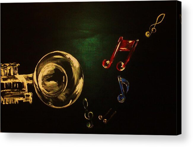 Music Acrylic Print featuring the painting On Another Note by Charles TheArtBaran