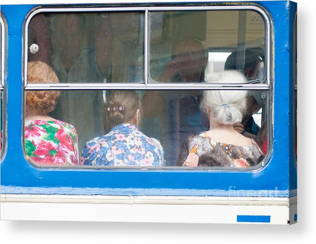 3 Acrylic Print featuring the photograph On the bus in Yalta by Andrew Michael