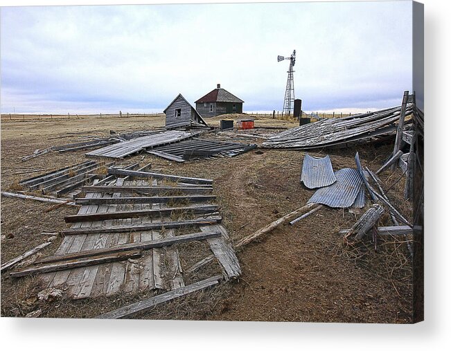 Mixed Media. Mixed Media Farm Photography. Mixed Media Old House Photography.old Home Stade Photography. Windmill Photography. Digtal Photography. Mixed Media Digtal Photography. Fram Yard Photography. Cows. Pigs. Goats. Landscape Photography. Colorado Landscape. Fram Greeting Cards. Colorado Greeting Cards. Fine Art Photography. Wall Art . Wall Art Photography. Acrylic Print featuring the photograph Once There Was A Farm by James Steele