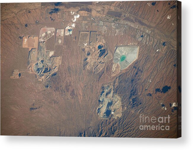 Aerial View Acrylic Print featuring the photograph Open Pit Mines, Southern Arizona by NASA/Science Source