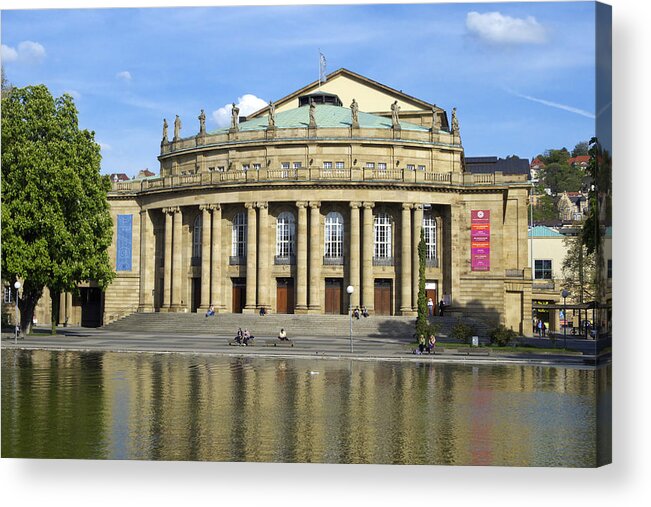Stuttgart Acrylic Print featuring the photograph Opera and Theater building in Stuttgart Germany by Matthias Hauser