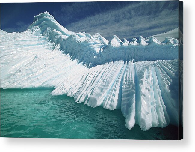 Hhh Acrylic Print featuring the photograph Overturned Iceberg With Eroded Edges by Colin Monteath