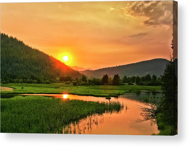Hope - Id Acrylic Print featuring the photograph Pack River Delta Sunset by Albert Seger
