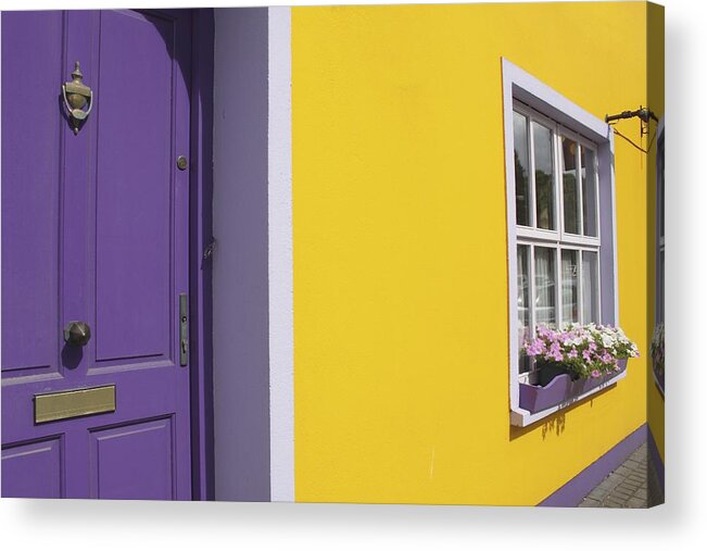 Flower Box Acrylic Print featuring the photograph Painted Buildings On Main Street In by Trish Punch