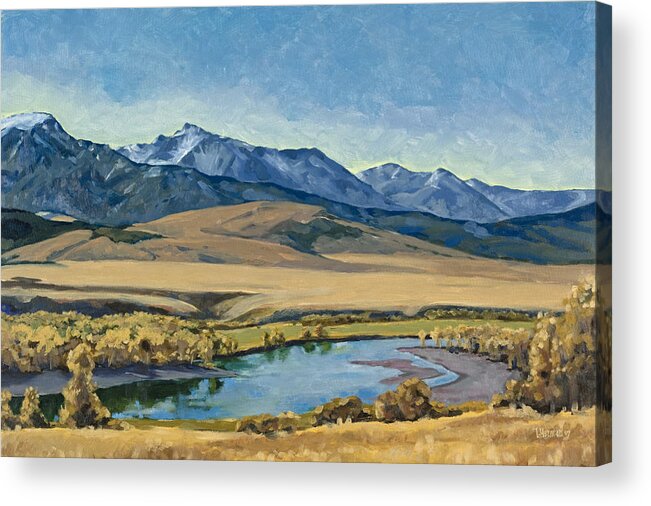 Landscape Acrylic Print featuring the painting Paradise Valley by Les Herman