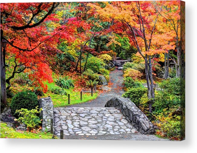 Japanese Garden Acrylic Print featuring the photograph Piece of Heaven by Sarai Rachel