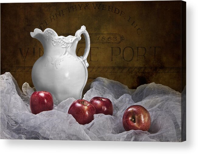 Apple Acrylic Print featuring the photograph Pitcher with Apples Still Life by Tom Mc Nemar