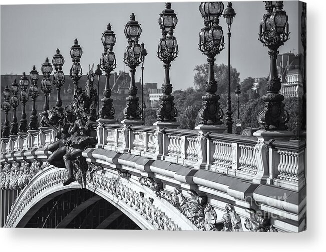 Clarence Holmes Acrylic Print featuring the photograph Pont Alexander III BW by Clarence Holmes
