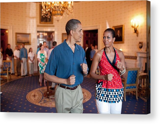 History Acrylic Print featuring the photograph President And Michelle Obama Pretend by Everett