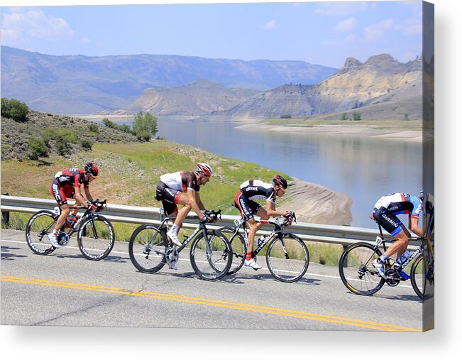 Pro Cycling Challenge Acrylic Print featuring the photograph Pro Cycling Challenge 2012 Dillon Pinnacles by Marta Alfred