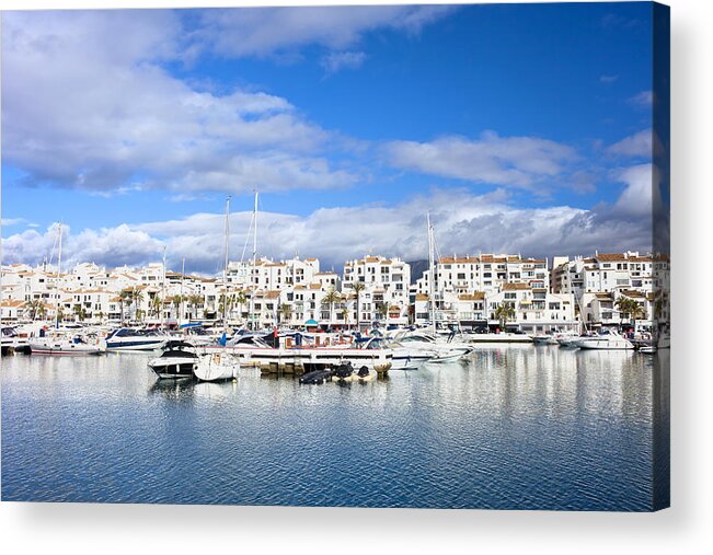 Marbella Acrylic Print featuring the photograph Puerto Banus Marina on Costa del Sol by Artur Bogacki