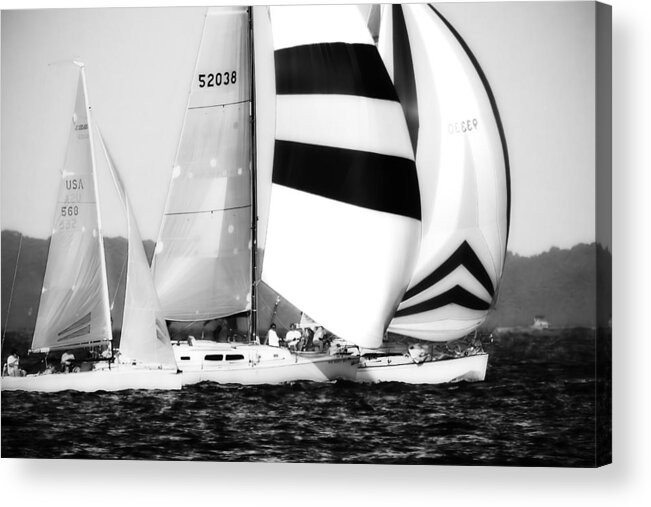 Photo Acrylic Print featuring the photograph Race on the Chesapeake -1 by Alan Hausenflock
