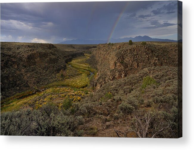 Landscape Acrylic Print featuring the photograph Rainbow Over The Rio Pueblo by Ron Cline