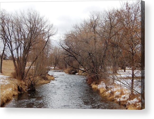 Dakota Acrylic Print featuring the photograph Rapid Creek in Winter Sky by Greni Graph