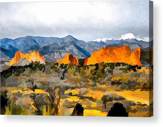 Landscape Acrylic Print featuring the digital art Red Rock Country by Brian Davis