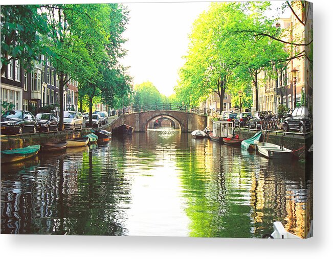 Reflection Acrylic Print featuring the photograph Amsterdam by Claude Taylor