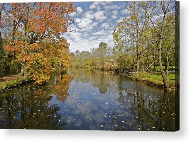 Autumn Acrylic Print featuring the photograph Reflections on the Canal by David Letts