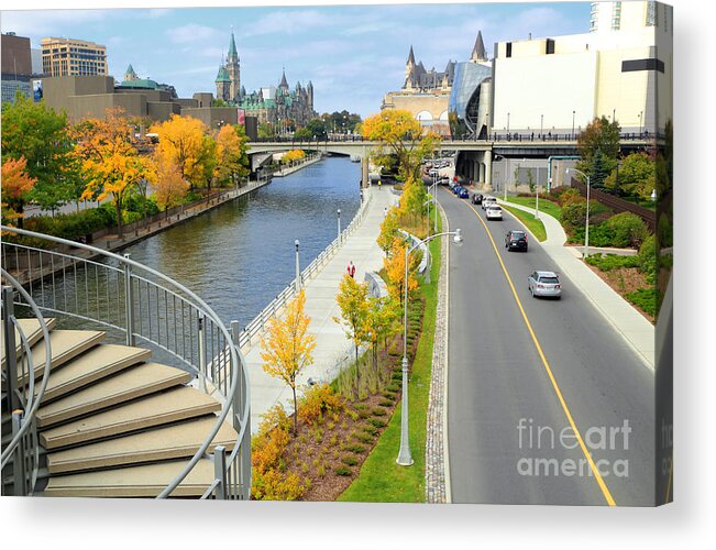 Ottawa Acrylic Print featuring the photograph Rideau Canal by Charline Xia