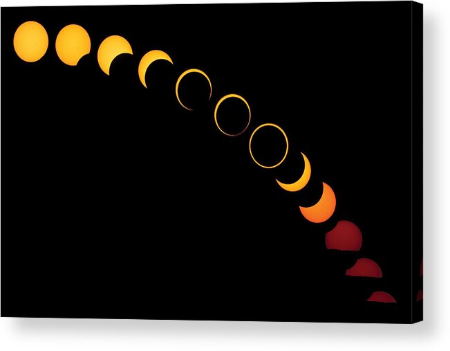 Annular Eclipse Acrylic Print featuring the photograph Ring of Fire - 2012 Annular Eclipse by Sylvia J Zarco