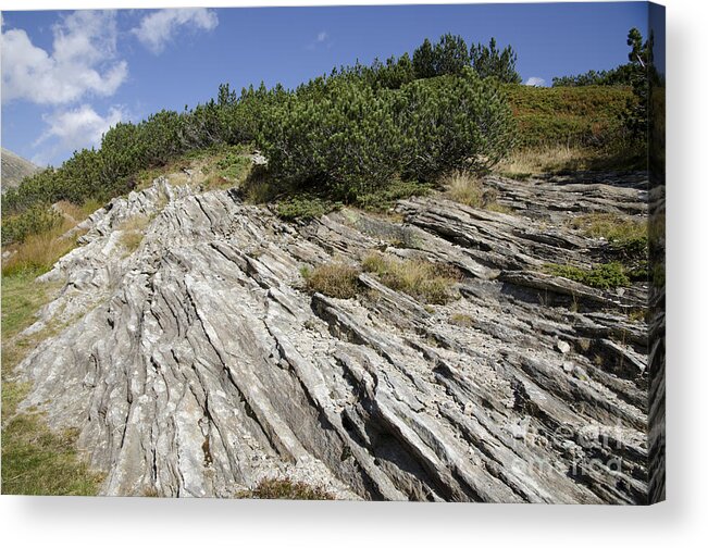 Mountain Acrylic Print featuring the photograph Rock and sky by Mats Silvan