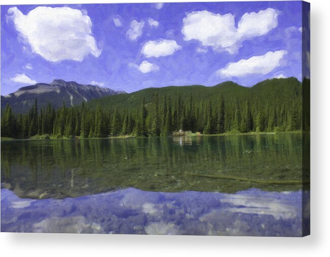 Landscape Acrylic Print featuring the photograph Rockies and Blue Sky Paint by Donna L Munro