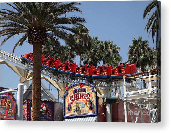 California Adventure Acrylic Print featuring the photograph Roller Coaster - 5D17628 by Wingsdomain Art and Photography