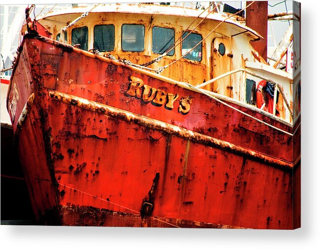 Rubys Fishing Boat Acrylic Print featuring the photograph Rubys by Tom Singleton