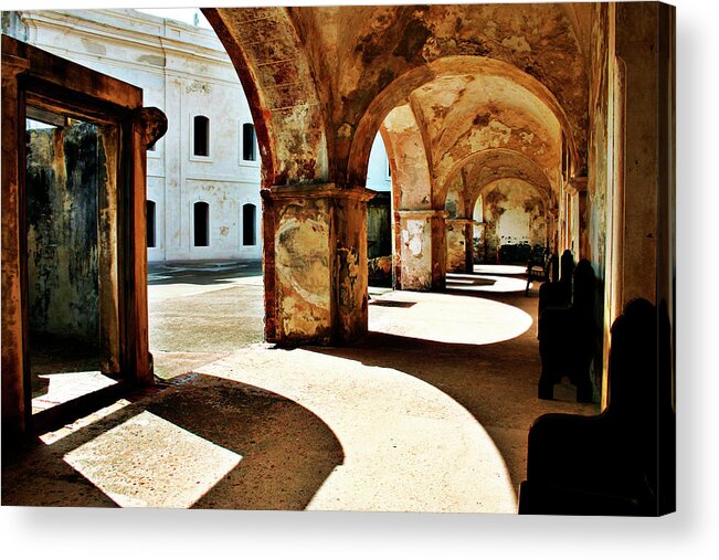Arches Acrylic Print featuring the photograph San Cristobal Fortress, San Juan by Gilbert Artiaga