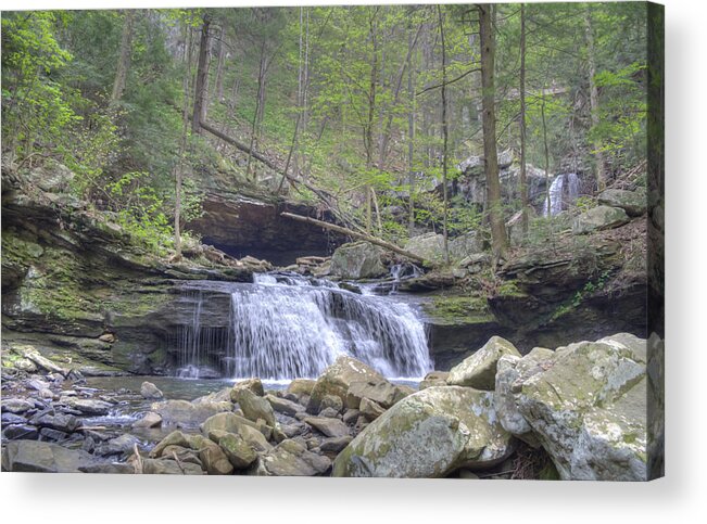 Waterfall Acrylic Print featuring the photograph Small Waterfall by David Troxel