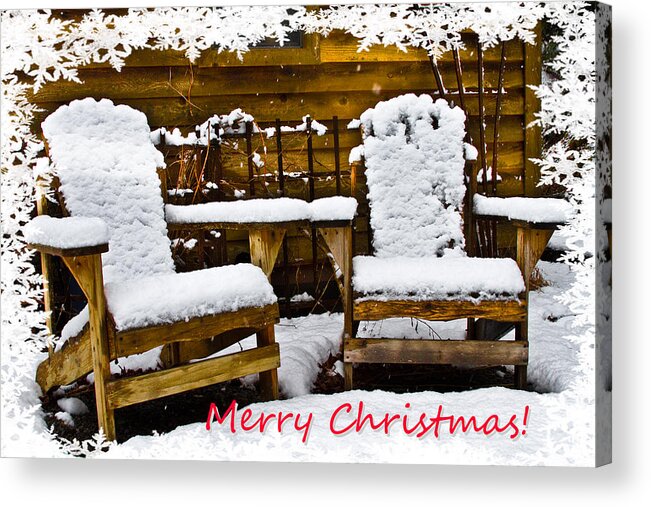 Appalachia Acrylic Print featuring the photograph Snowy Coffee Holiday Card by Debra and Dave Vanderlaan