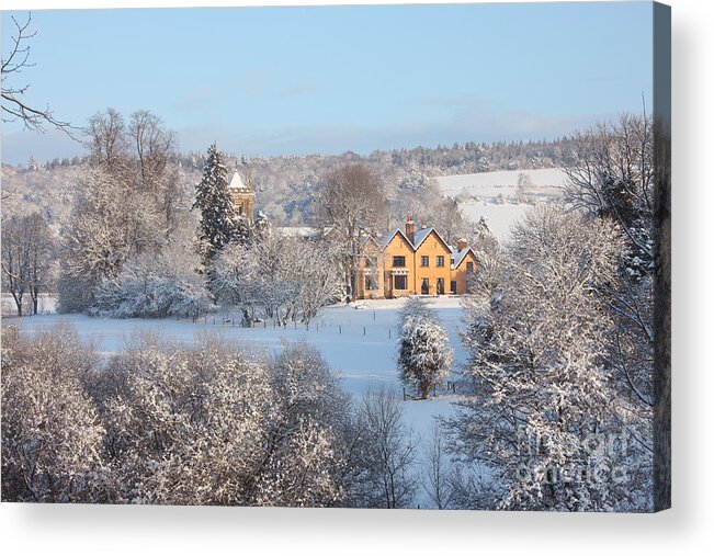 Landscape Acrylic Print featuring the photograph Snowy Scene In England by Mark Taylor